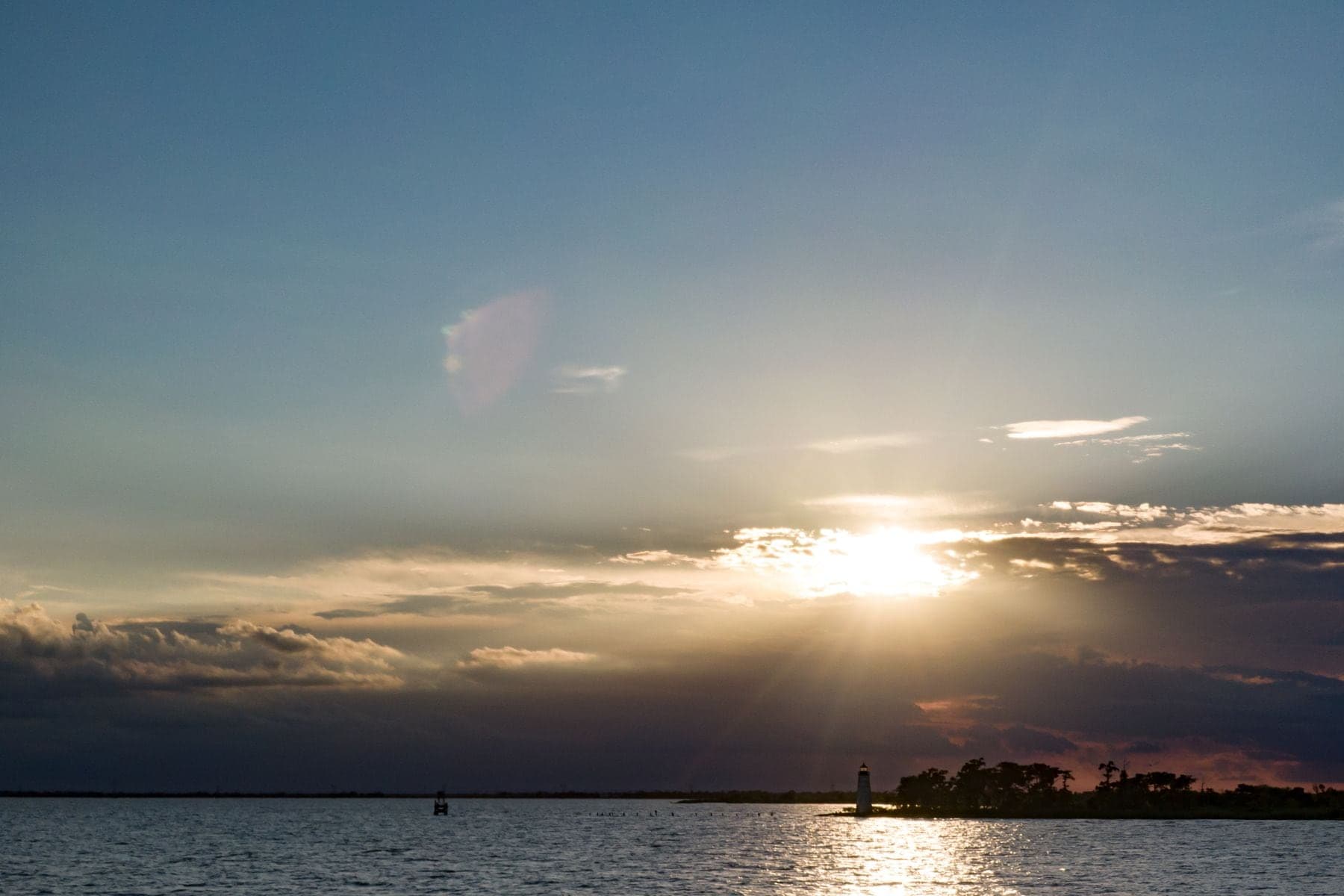 Sunset over the Tchefuncte River near Madisonville, Louisiana