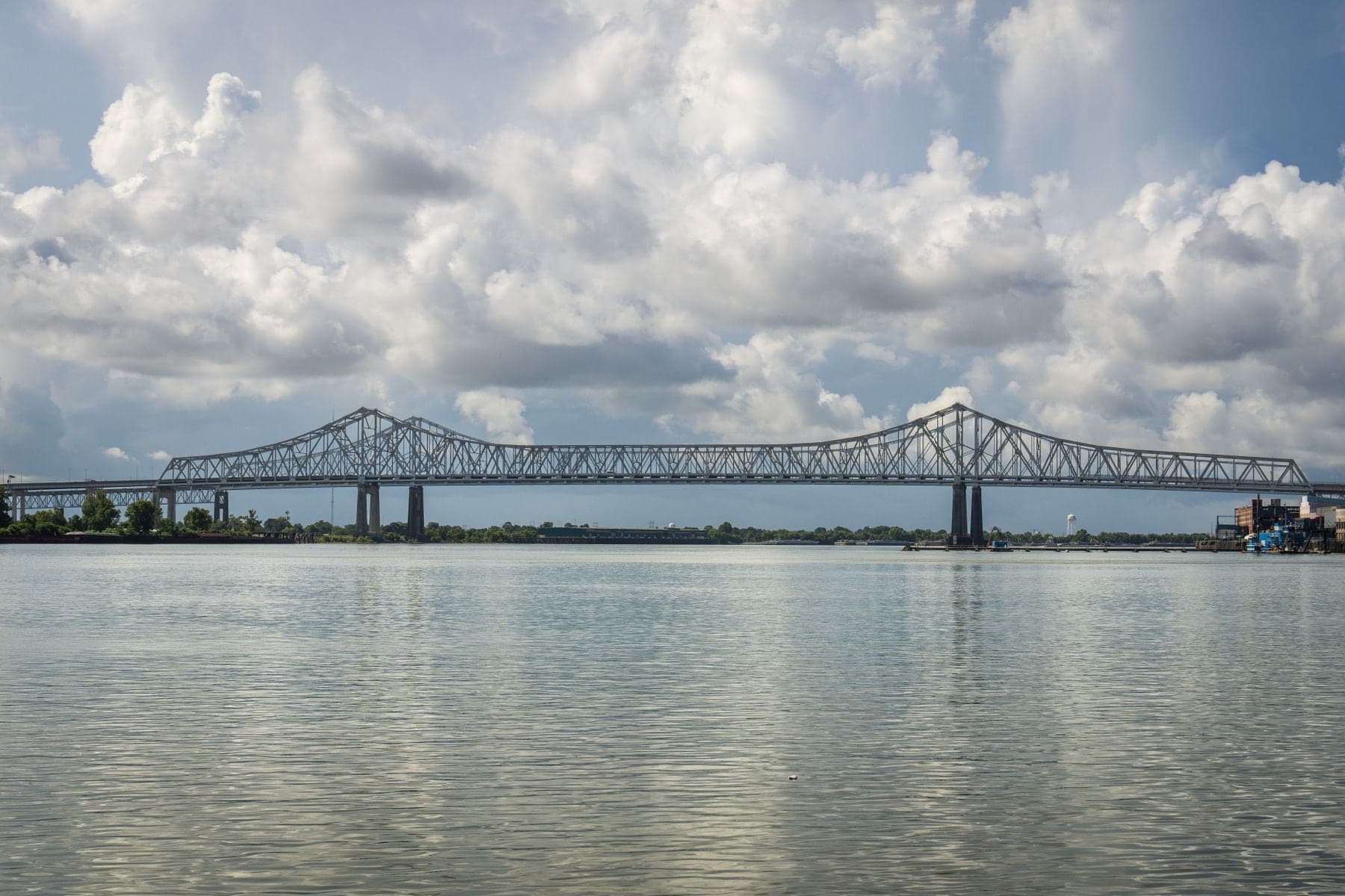 Crescent City Connection crossing the Mississippi River in New Orleans