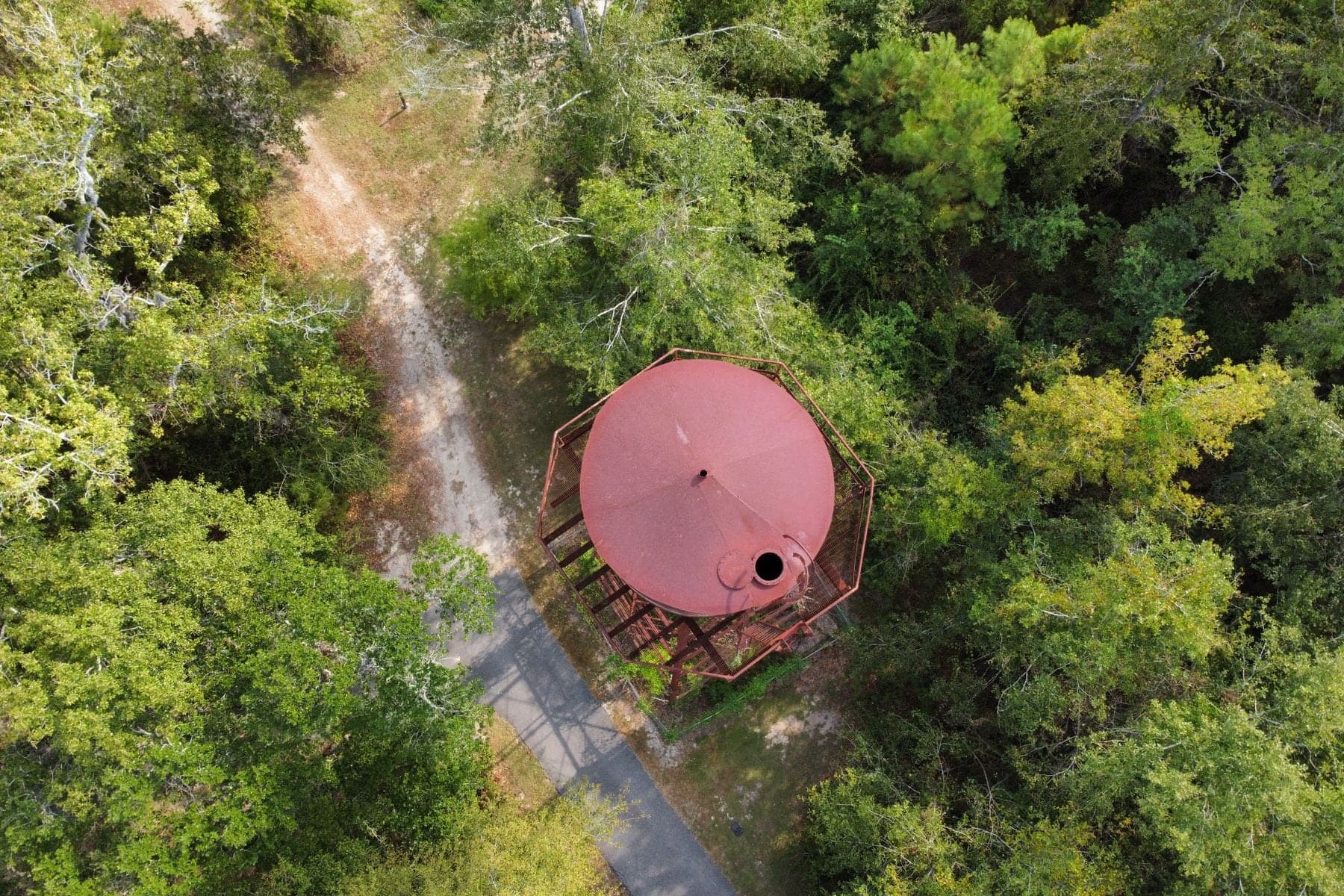 Water tower above a wooded area in Slidell, Louisiana